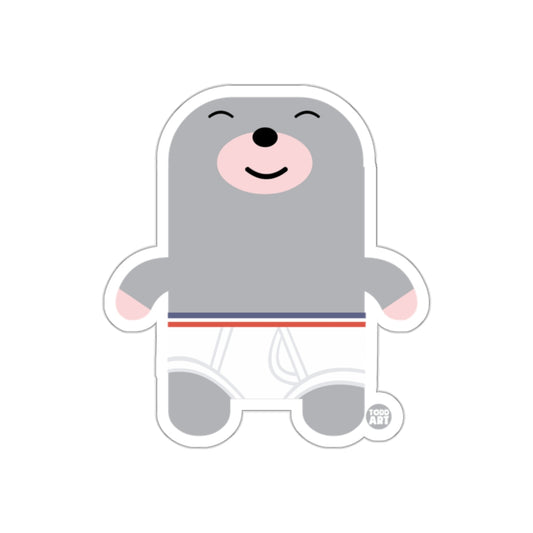 Happy Cartoon Bear Design Sticker for Kids