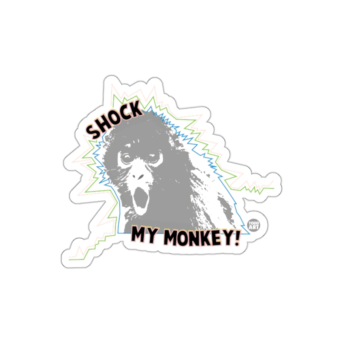 Shock My Monkey Excited Expression Sticker