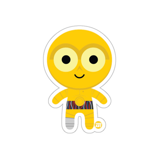 Cute Yellow Robot Character Sticker for Fans