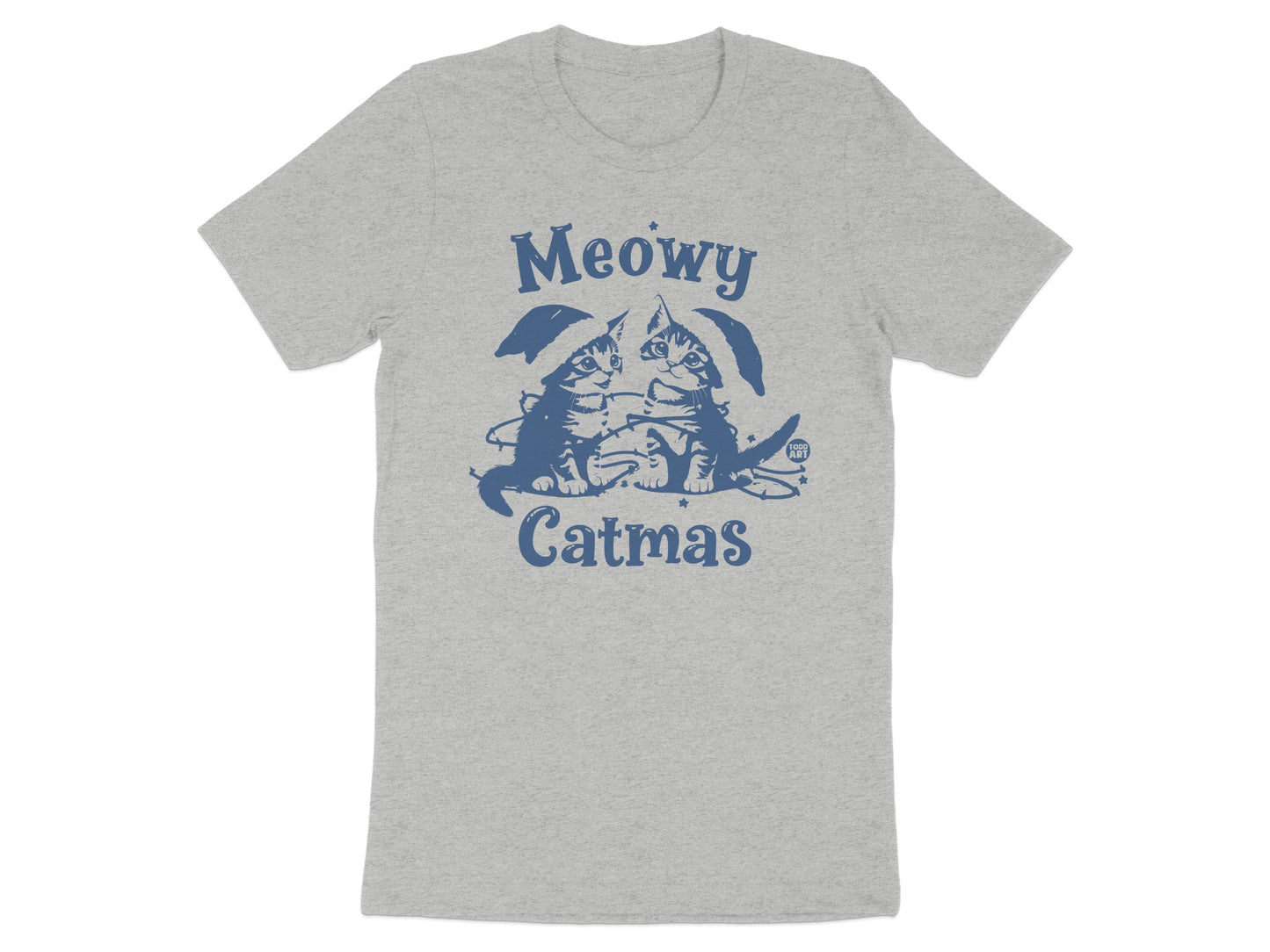 Meowy Catmas Graphic Tee Fun Holiday Cat-themed Shirt