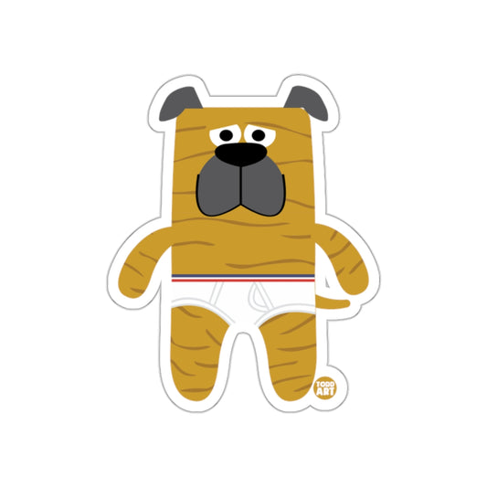 Funny Cartoon Dog in Underwear Sticker Product