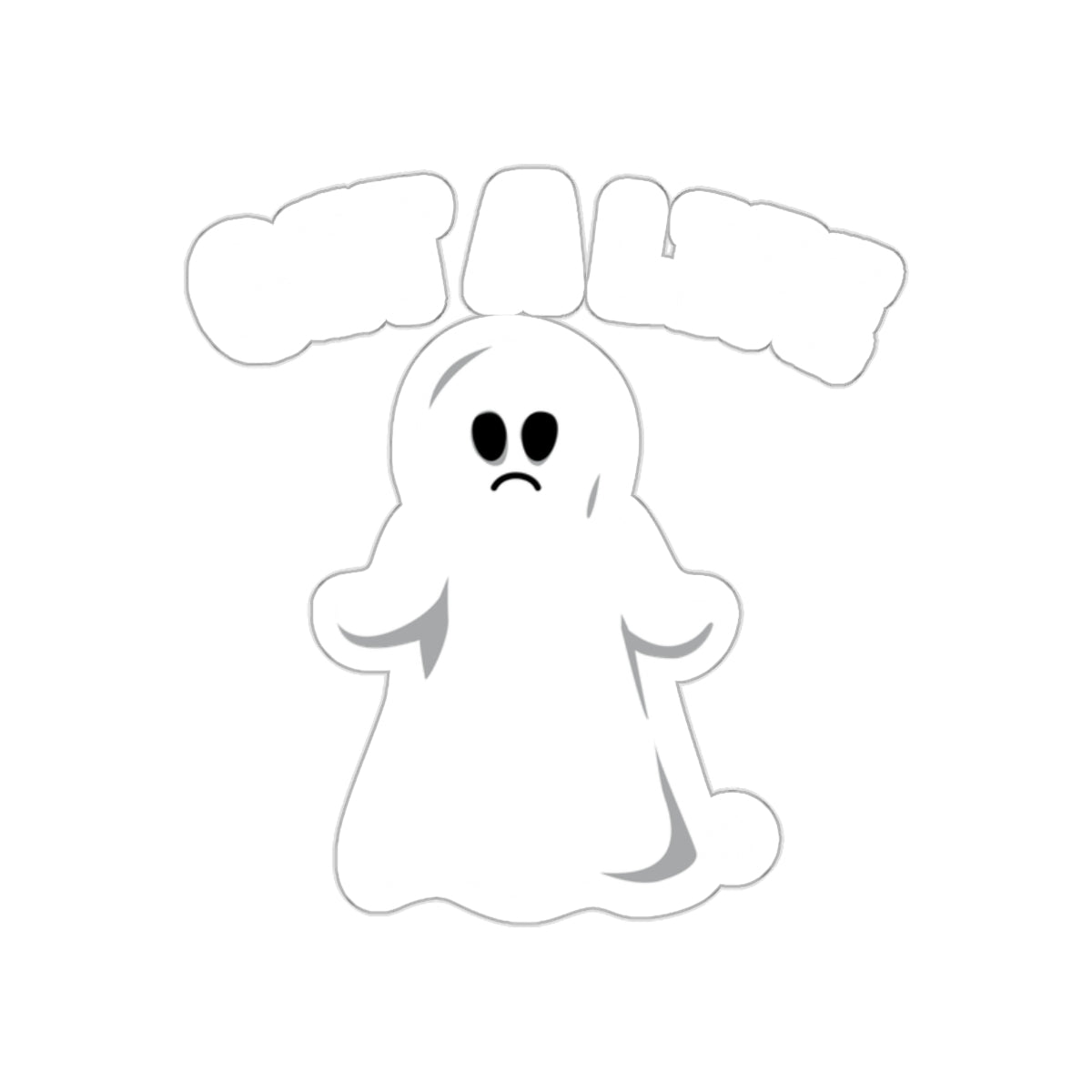 Get a Life Sad Ghost Sticker Halloween Decor Fun