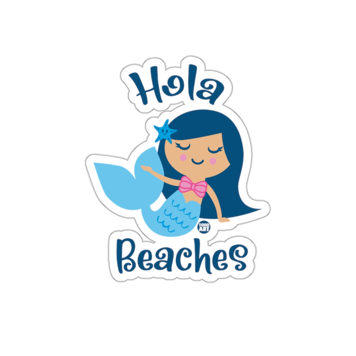 Hola Beaches Sticker Cute Mermaid Illustration Product