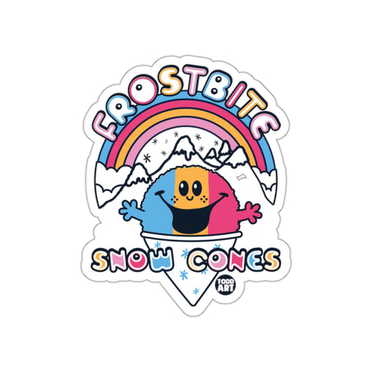 Frostbite Snow Cones Sticker with Rainbow Design