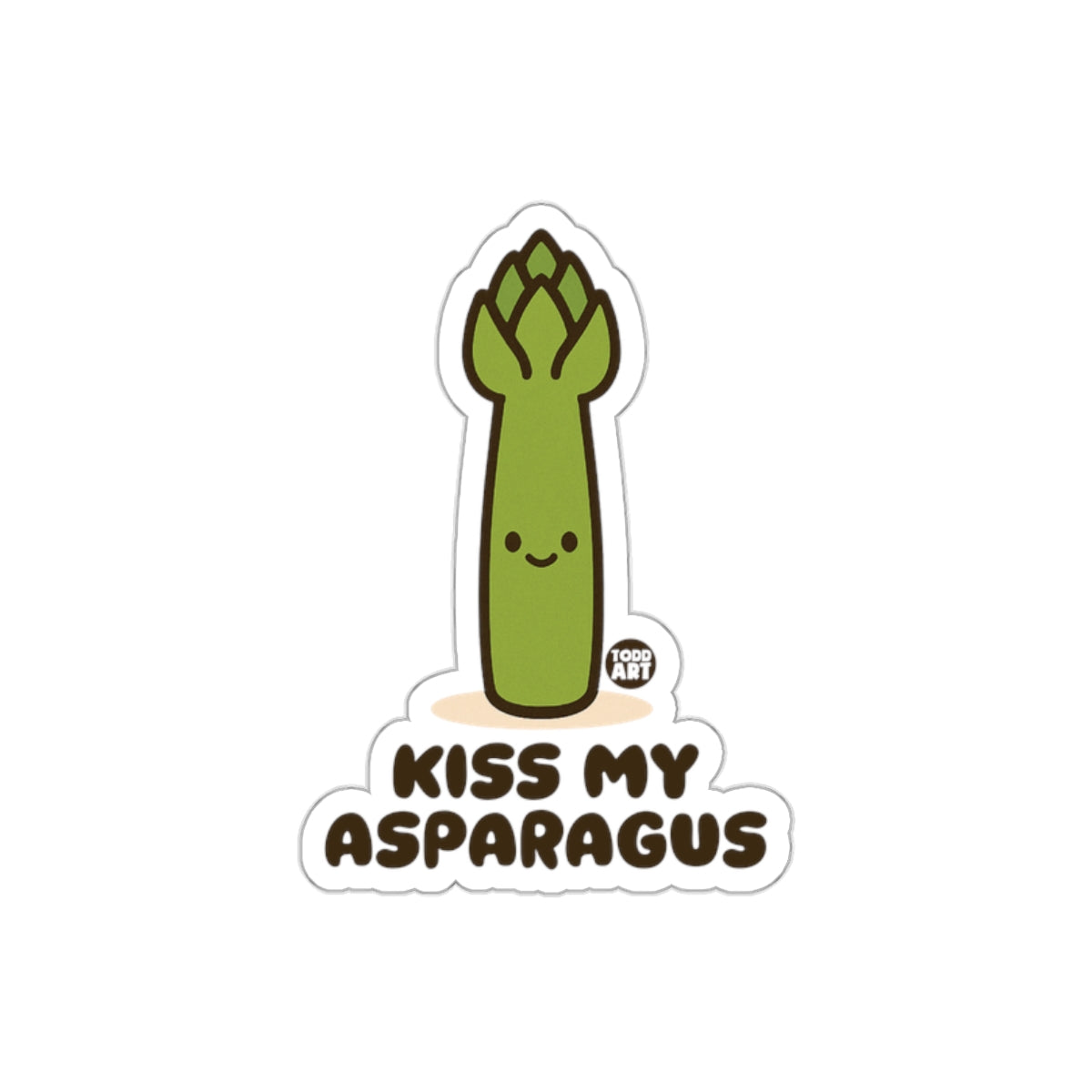 Kiss My Asparagus Funny Sticker Todd Art