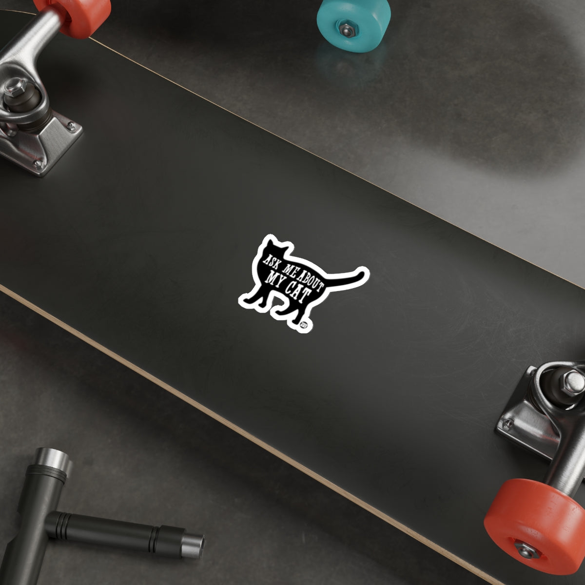Ask Me About My Cat Feline Silhouette Decal 