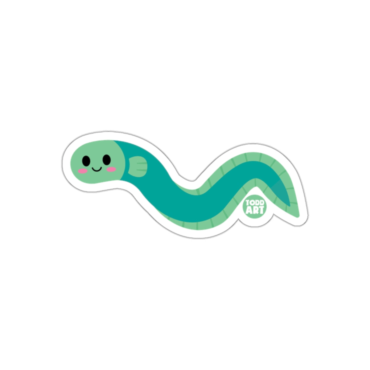 Cute Smiling Snake Cartoon Todd Art Sticker Decal