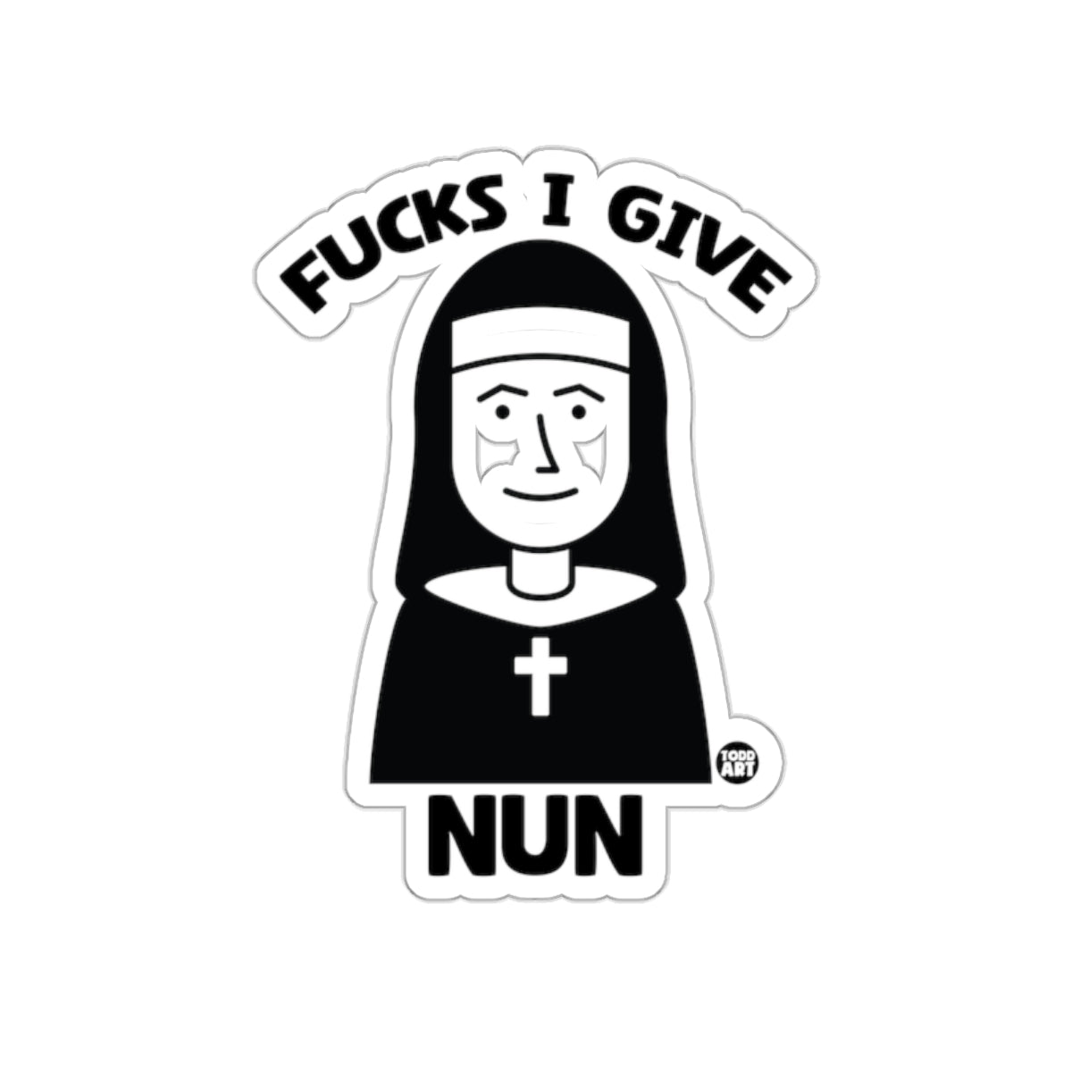 Fucks I Give Nun Graphic Sticker for Unique Humor
