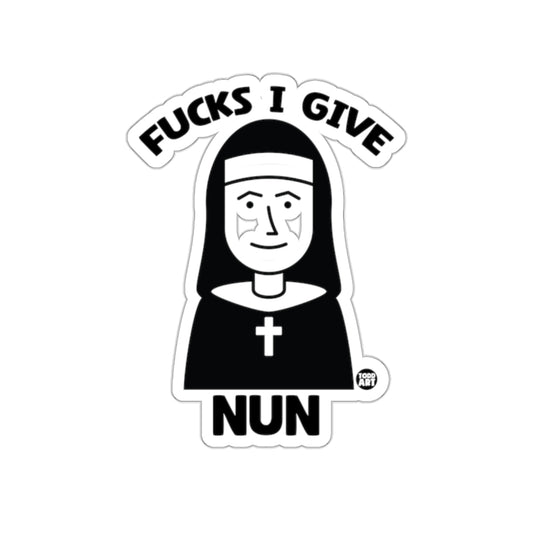 Fucks I Give Nun Graphic Sticker for Unique Humor