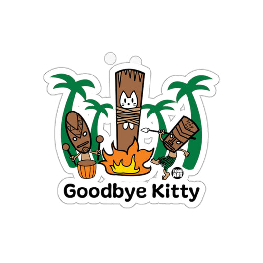 Goodbye Kitty Cute Illustrated Design Sticker