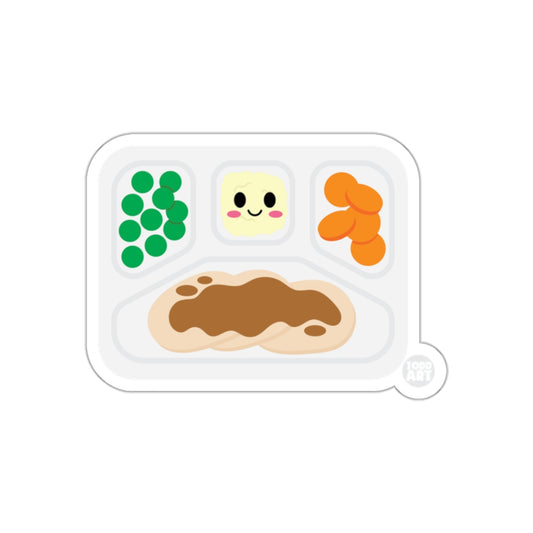 Cute Smiling Bento Tray with Vegetables Art Sticker