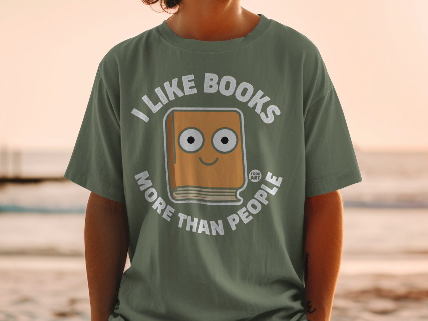 I Like Books More Than People Humorous Graphic Tee