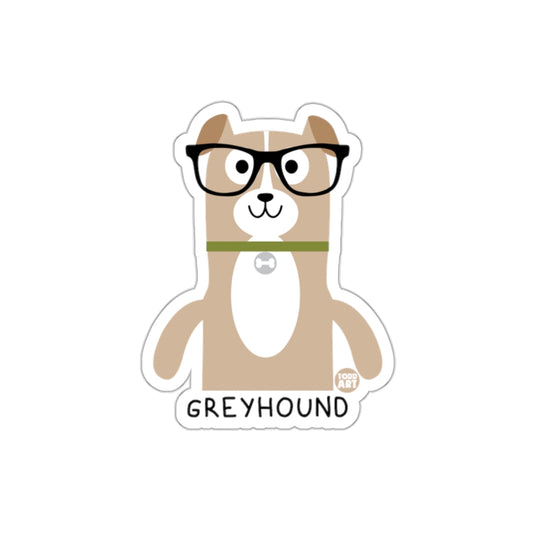 Cute Greyhound Dog with Glasses Funny Sticker Design