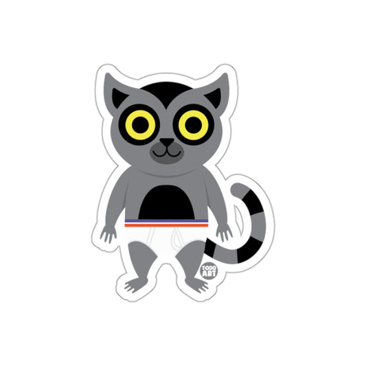 Cute Gray Cat with Big Yellow Eyes Sticker