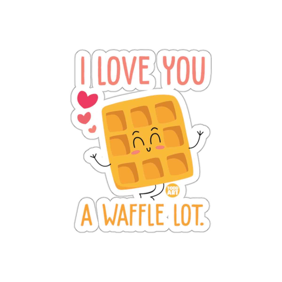 Cute Emoticon Waffle I Love You A Waffle Lot Sticker