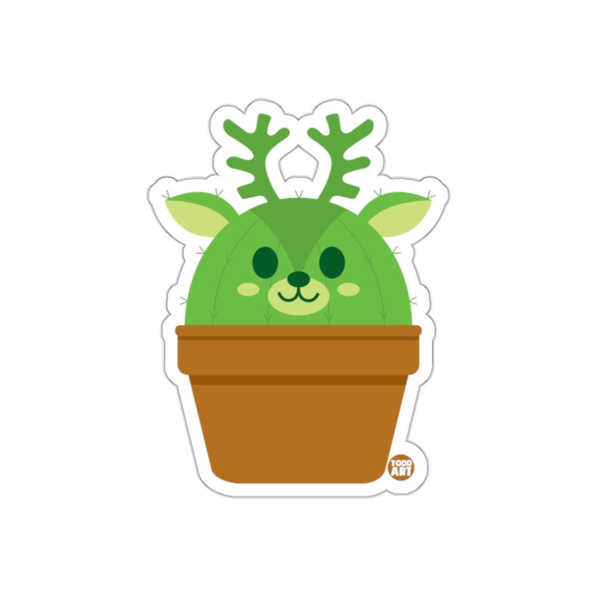Cute Deer Cactus in a Pot Illustration Sticker