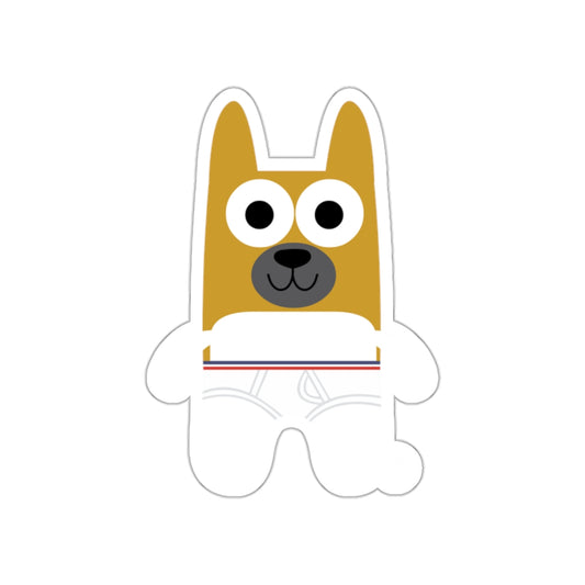 Cute Cartoon Dog with White Shirt and Shorts Sticker
