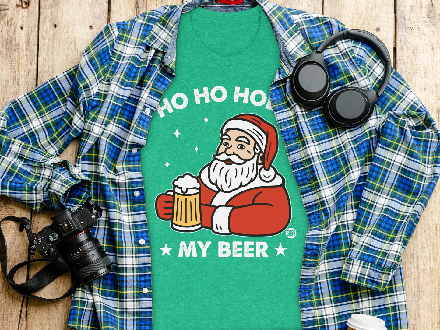 Ho Ho Ho My Beer Santa Claus Graphic T-shirt