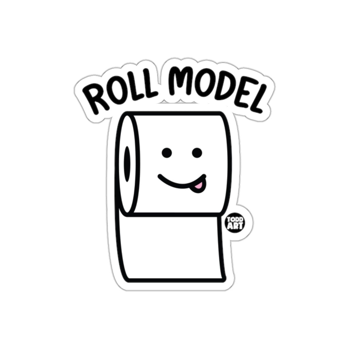 Funny Roll Model Toilet Paper Smiling Face Stickers