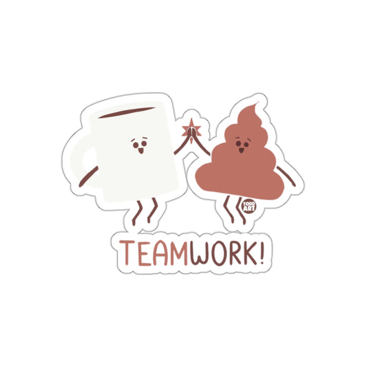 Coffee and Poop Teamwork High Five Illustrated Stickers