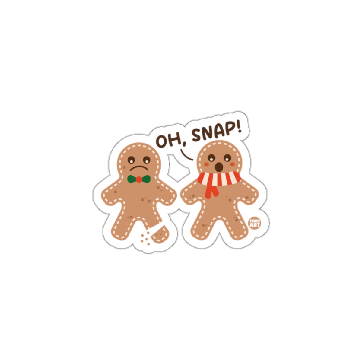 Oh Snap Gingerbread Cookie Design Sticker