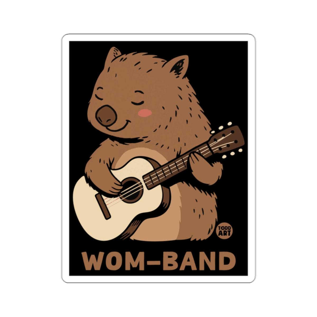 Wom-Band Cute Wombat Playing Guitar Art Print