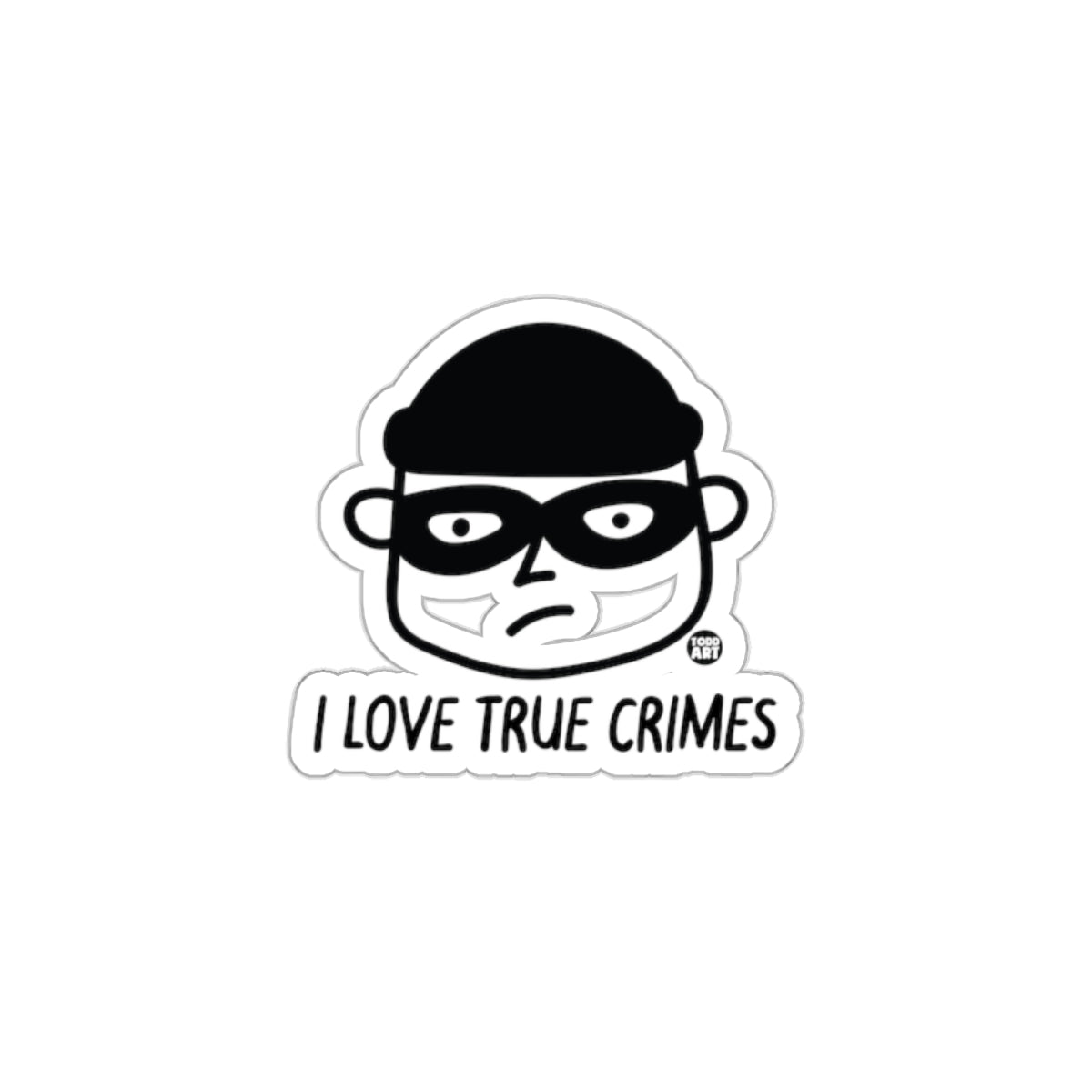 I Love True Crimes Masked Character Sticker Product