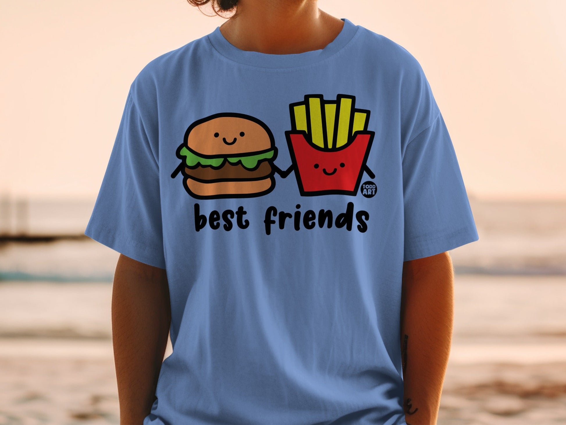 Cute Burger and Fries Best Friends Graphic T-Shirt