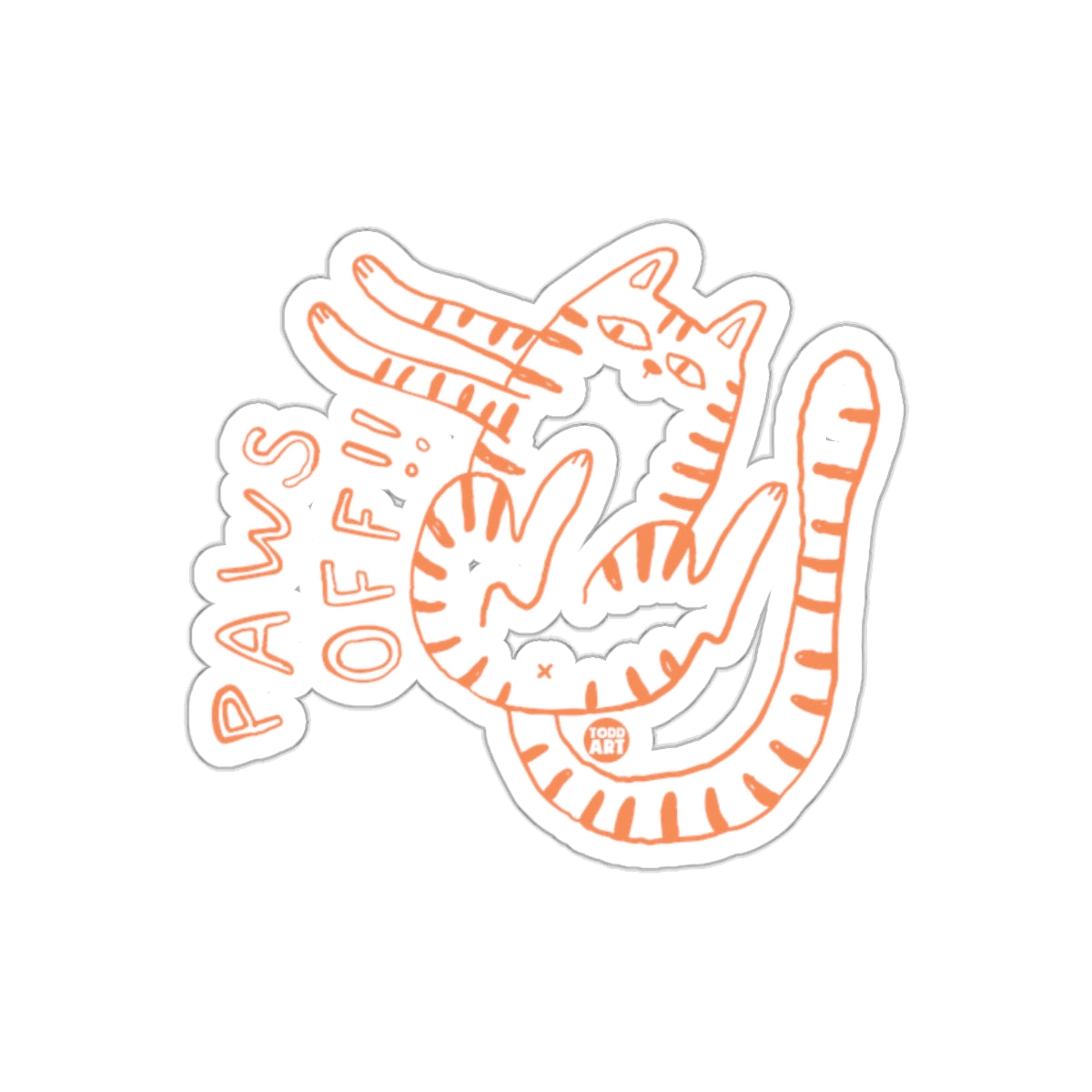 Paws Off Cat Sticker Decorative Art Sticker