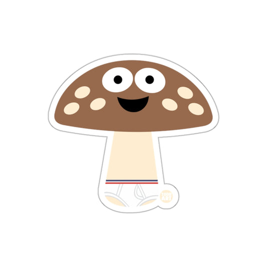Happy Mushroom with Underpants Cartoon Sticker