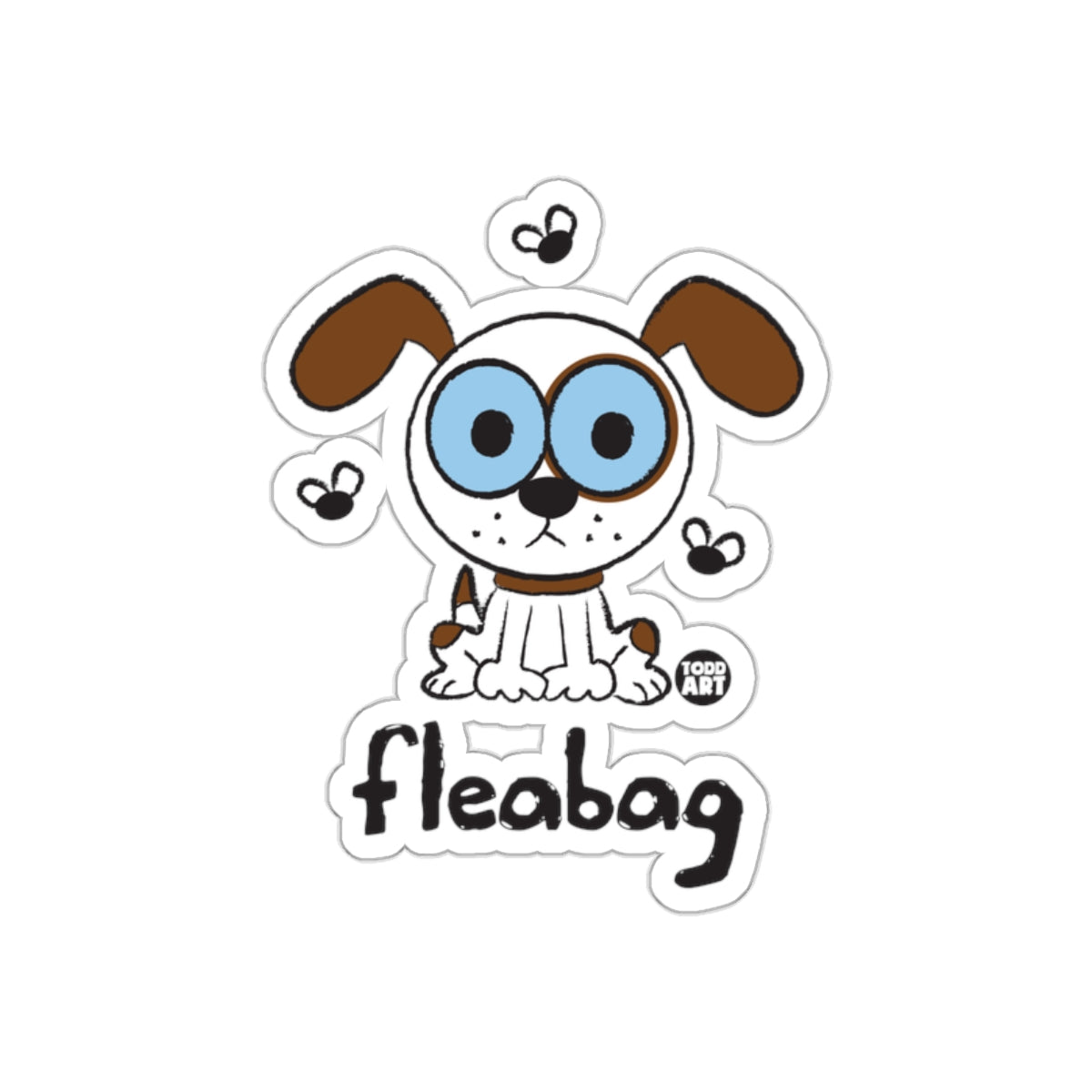 Cute Cartoon Fleabag Dog Sticker with Blue Eyes Sticker