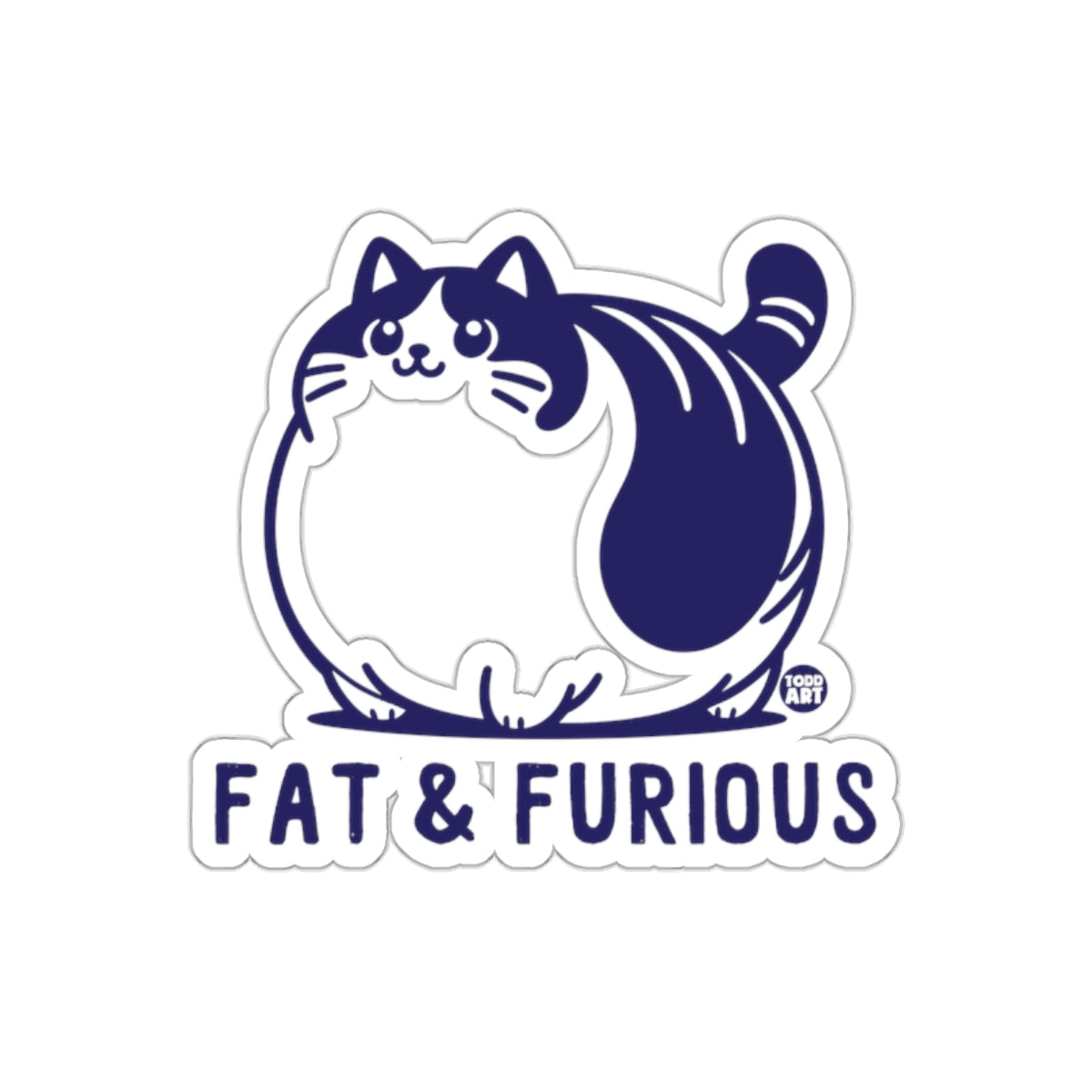Fat & Furious Chubby Cat Sticker Fun Design