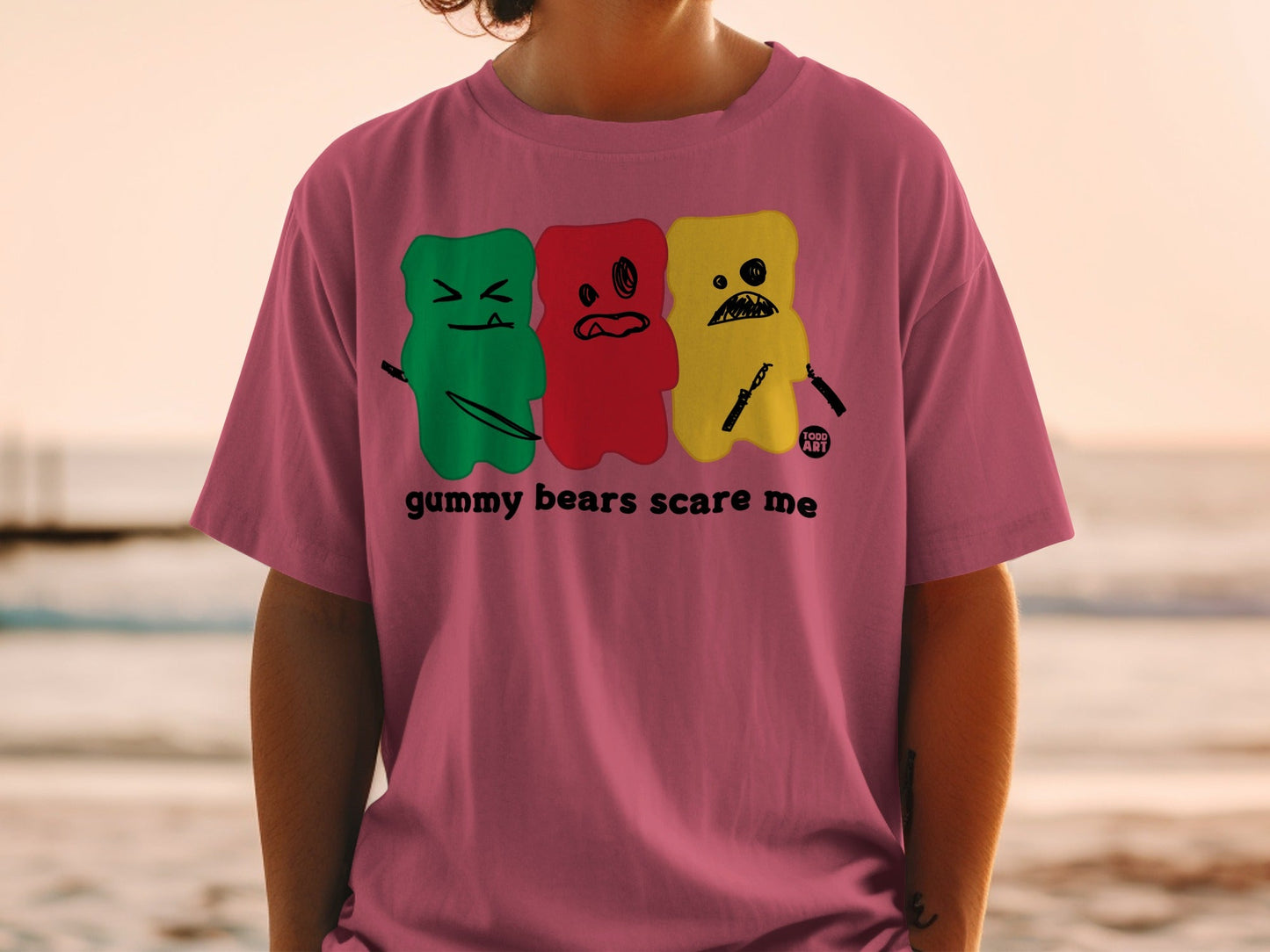 Gummy Bears Scare Me Graphic Tee for Casual Wear