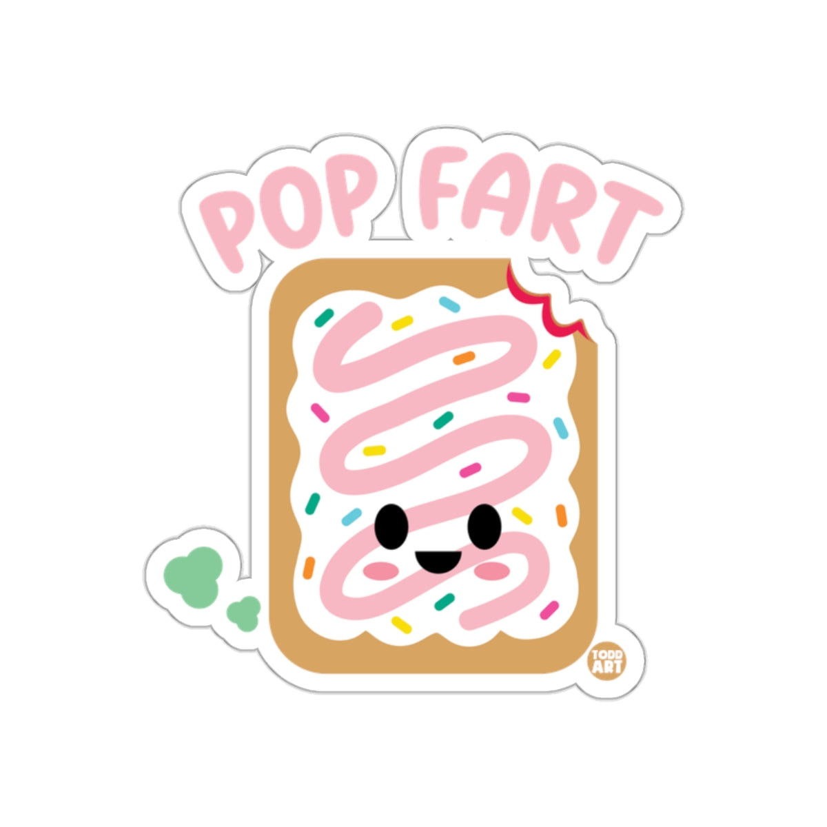 Pop Fart Cute Cartoon Sticker with Sprinkles Design