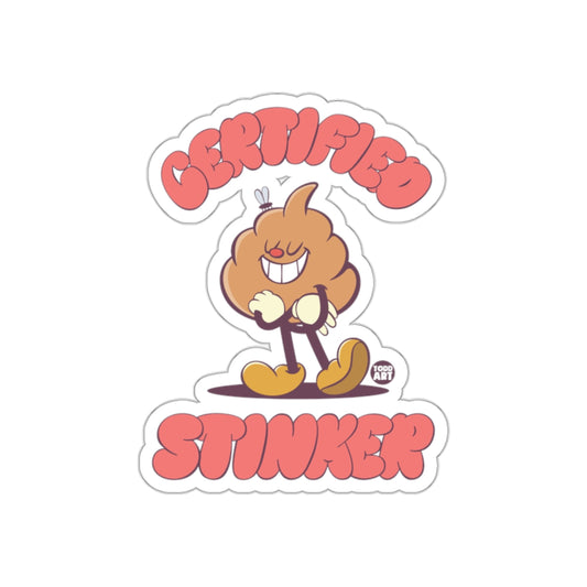 Certified Stinker Cartoon Character Fun Cute Stickers
