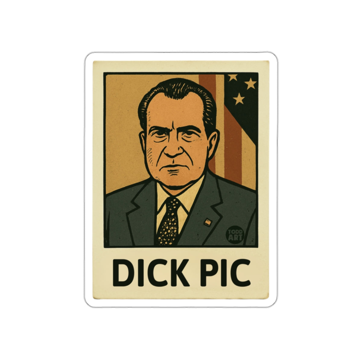 Vintage Dick Pic Illustrated Art Print Sticker
