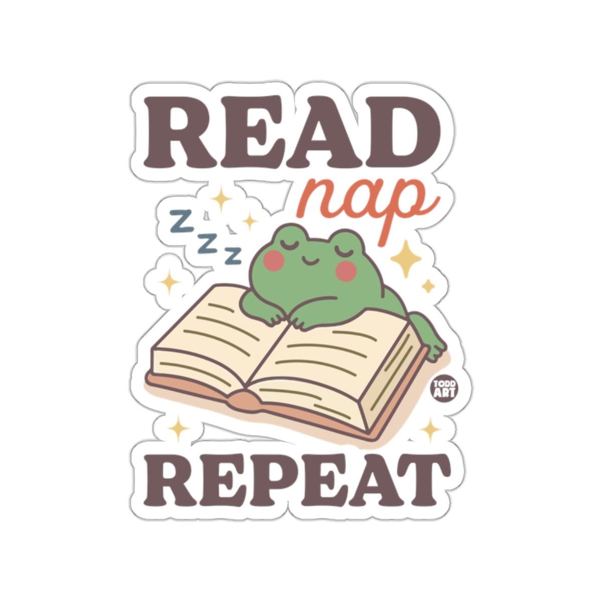 Read Nap Repeat Frog on Book Sticker