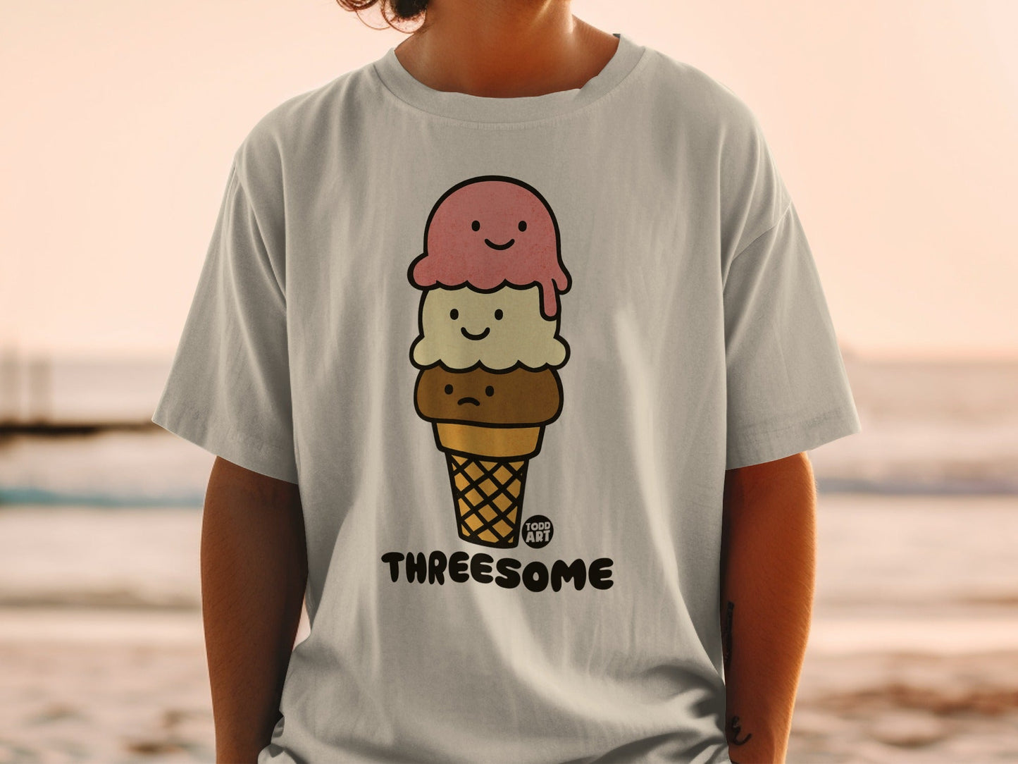 Threesome Ice Cream Graphic Print Shirt