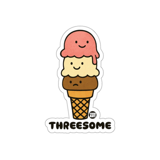 Cute Triple Scoop Ice Cream Smiling Sticker