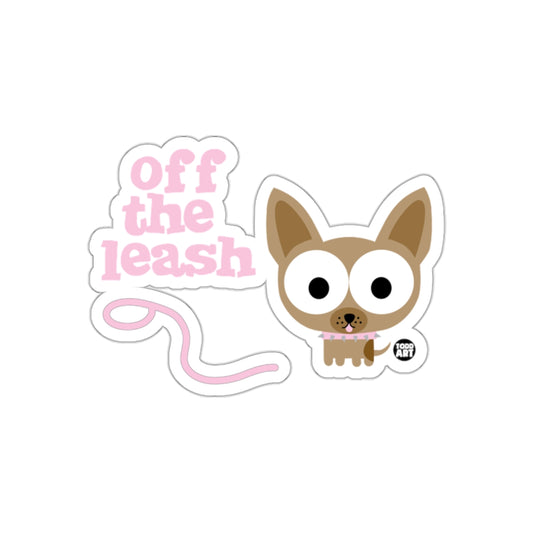 Off the Leash Dog with Pink Leash Sticker