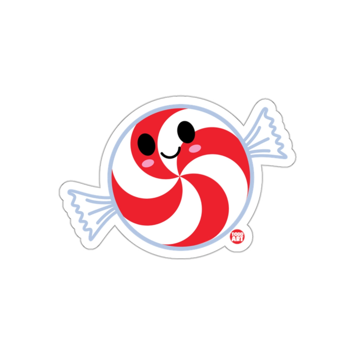 Cute Smiling Peppermint Candy Character Sticker