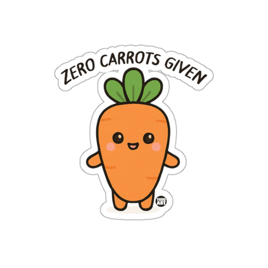 Zero Carrots Given Cute Carrot Character Sticker