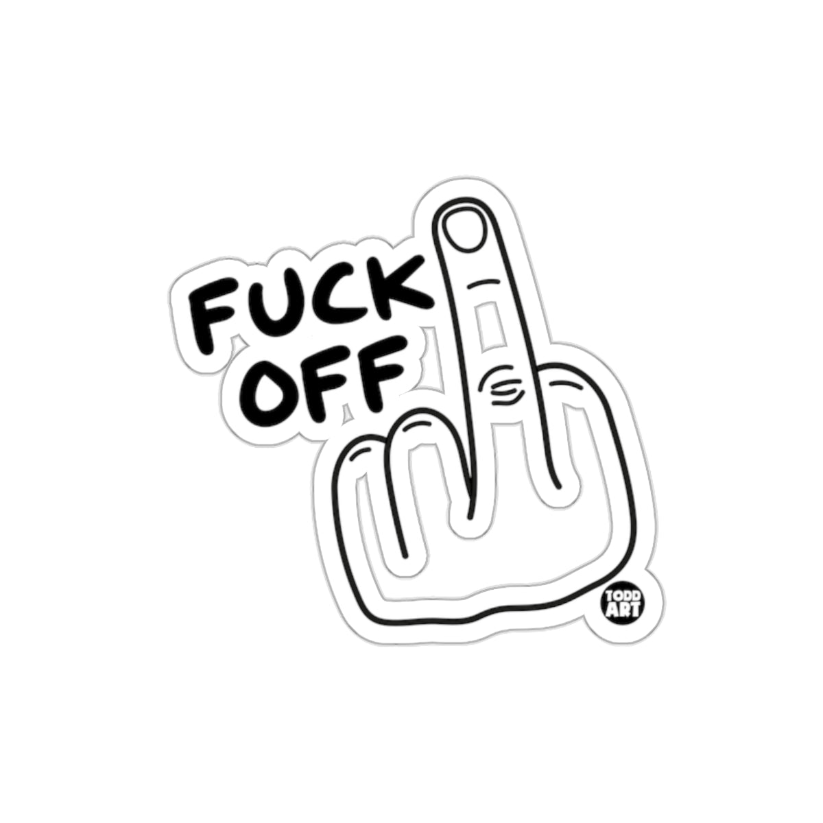 FUCK OFF Middle Finger Graphic Art Sticker