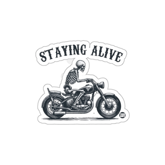 Staying Alive Skeleton on Motorcycle Design Stickers