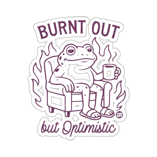 Burnt Out but Optimistic Frog in Chair with Mug product type