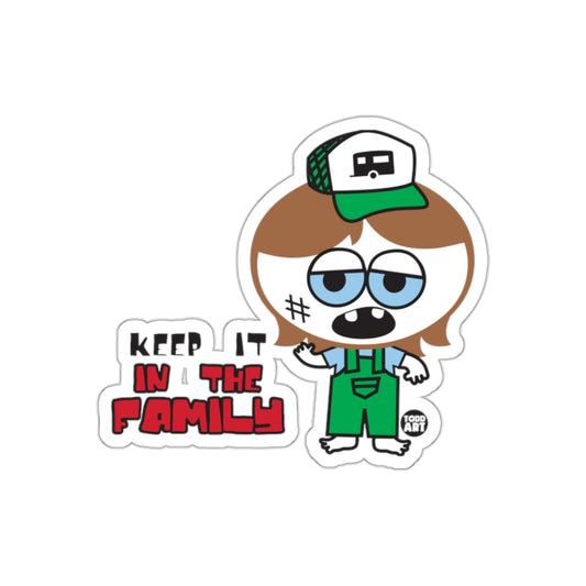 Keep It In The Family Funny Cartoon Sticker Product