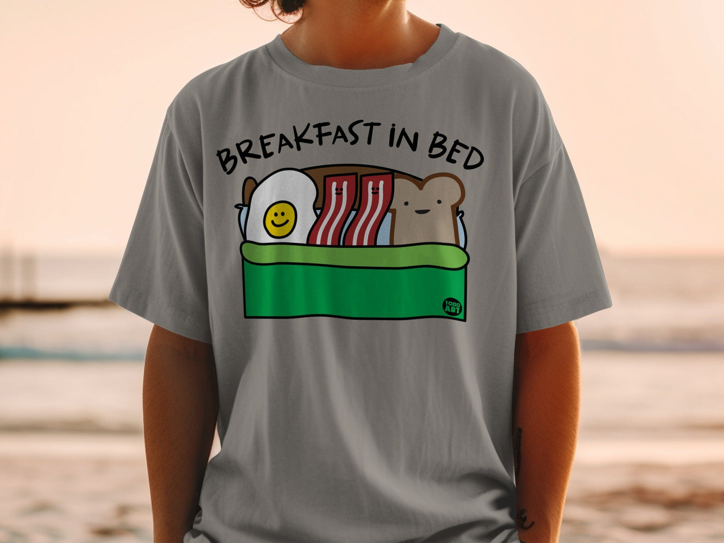 Breakfast in Bed Cute Cartoon Graphic Tee Product