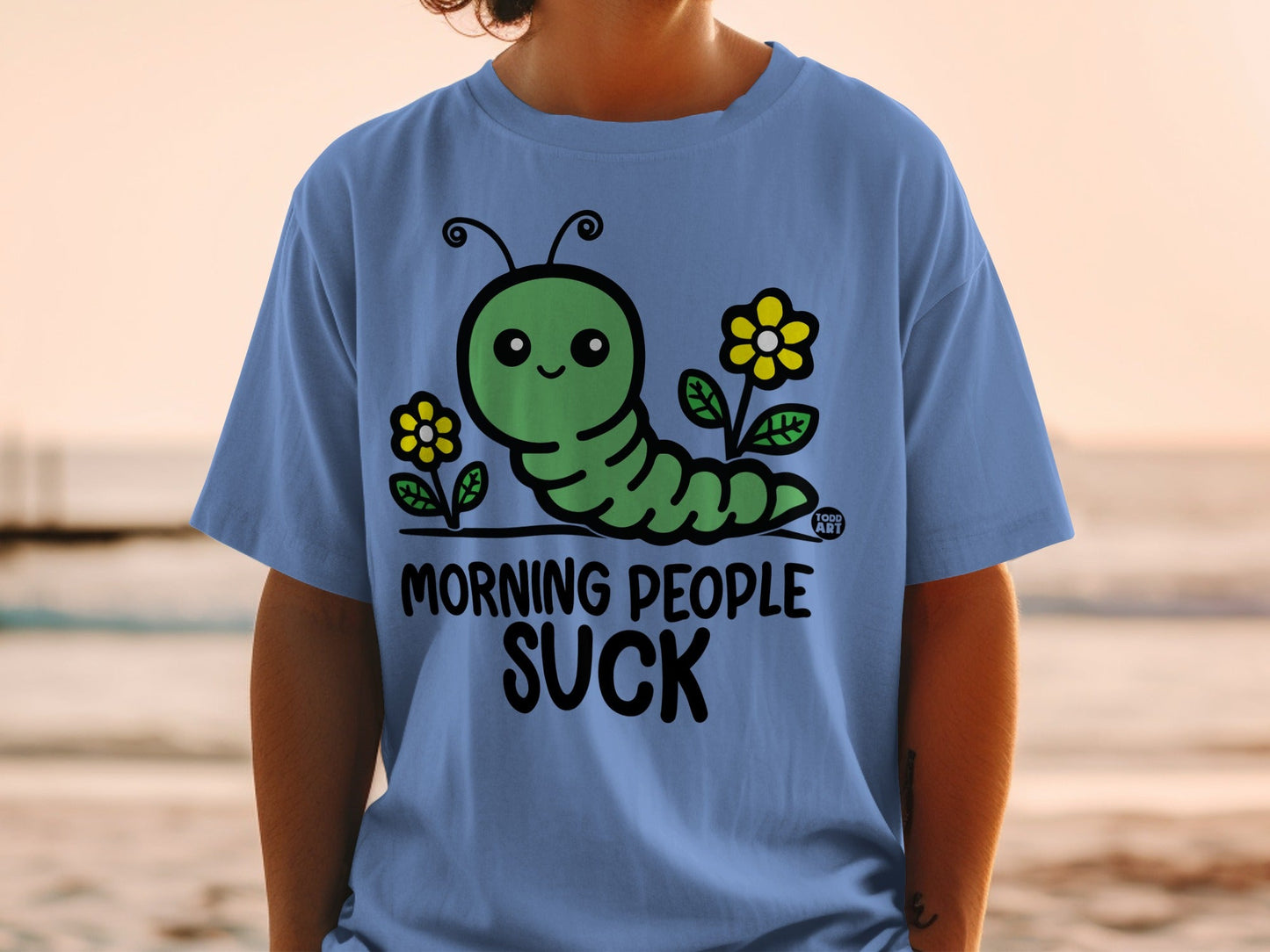 Morning People Suck Cute Caterpillar T-Shirt