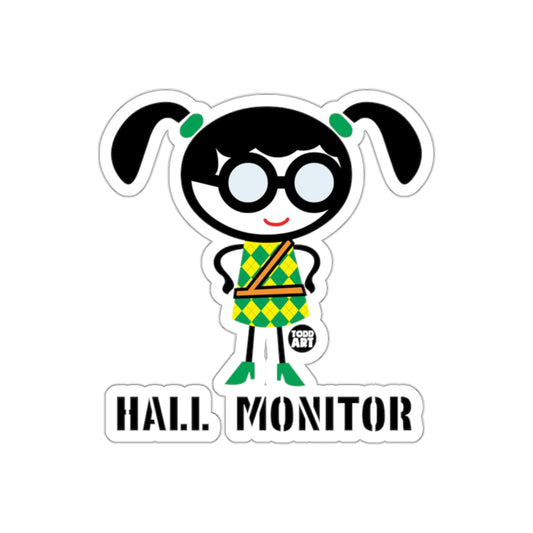 Hall Monitor Character with Glasses Sticker