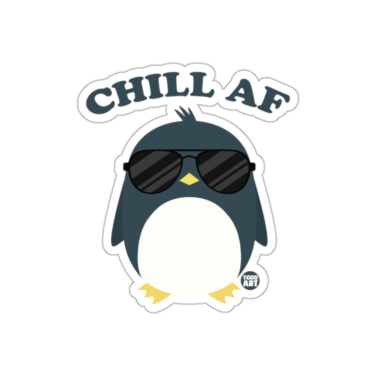 Chill AF Penguin with Sunglasses Illustrated Stickers